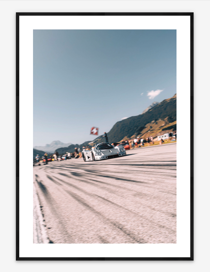 Sauber Mercedes C9 at "Kilometre Lancee", at Engadin Airport, St. Moritz