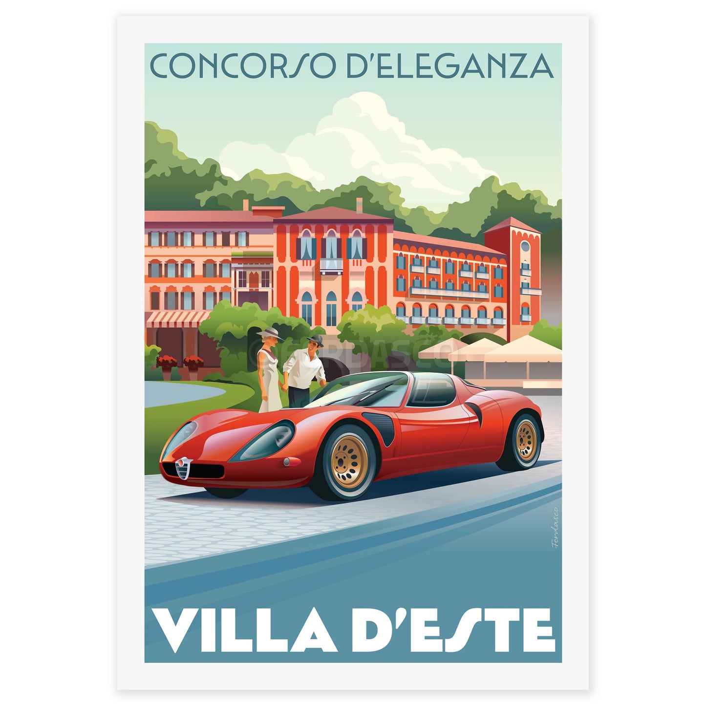 Alfa Romeo 33 Stradale at Villa d'Este - Print