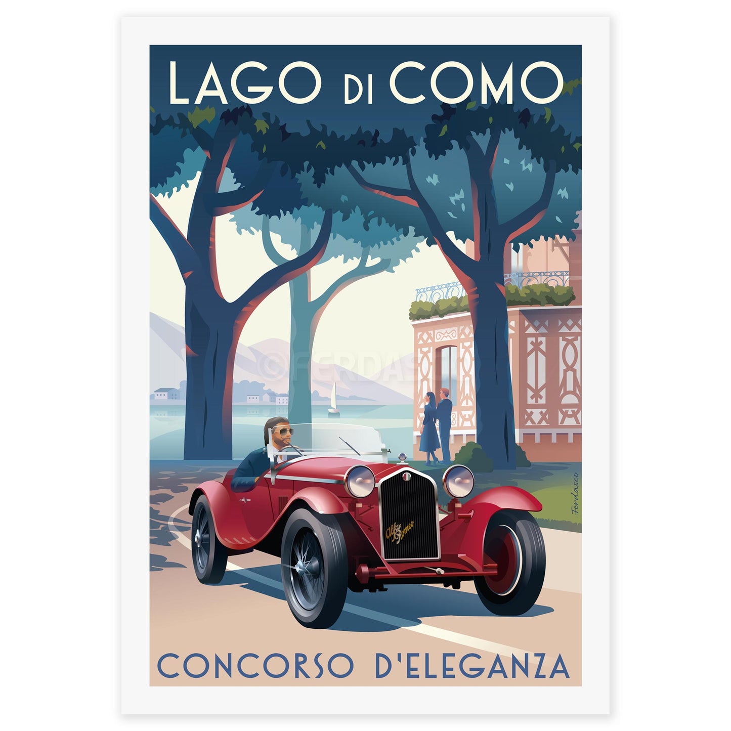 Alfa Romeo 8C Zagato at Villa d'Este - Print